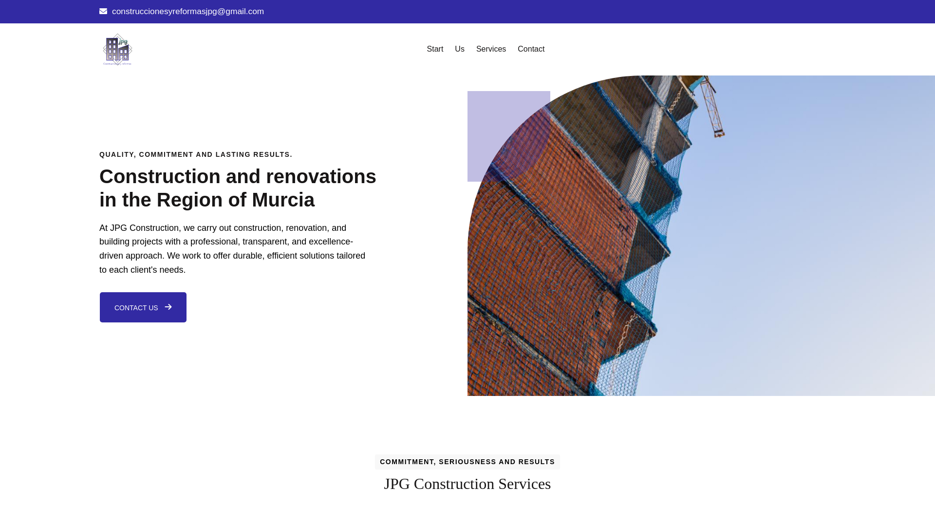 website screenshot of https://construccionesjpg.es/