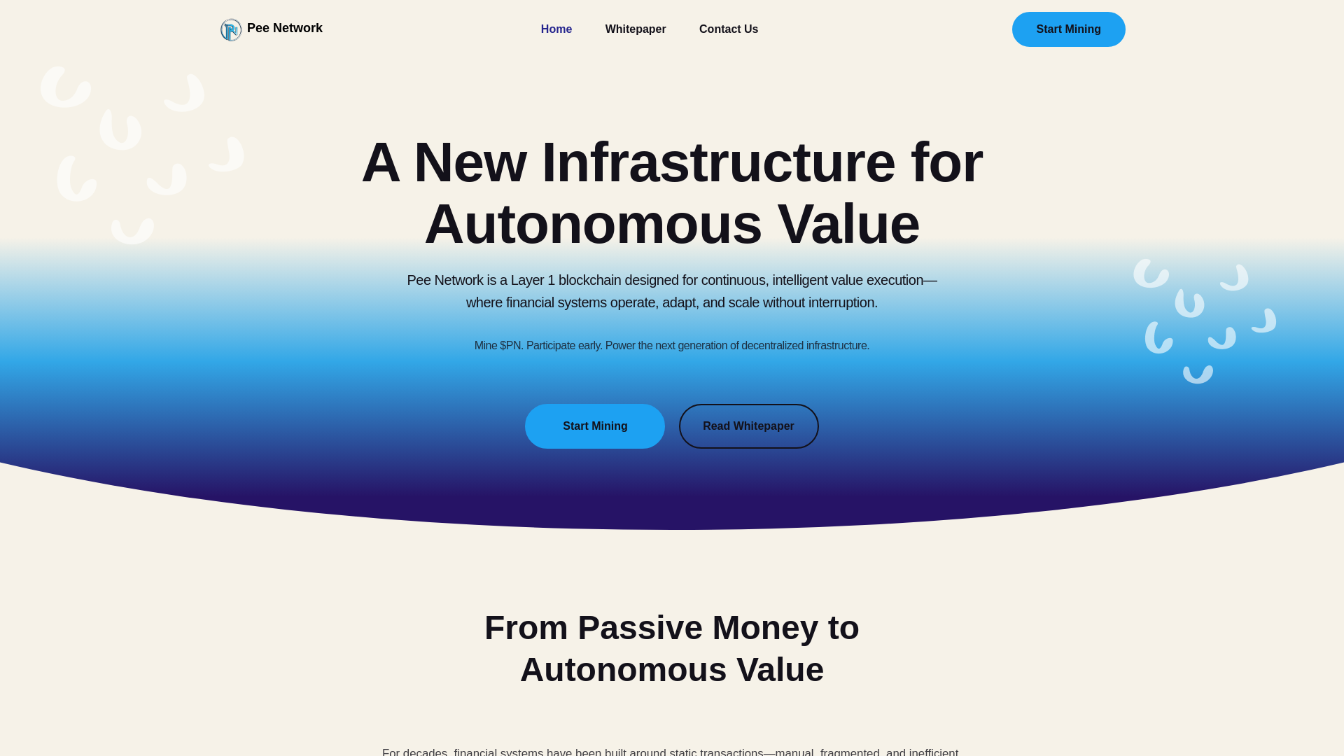 website screenshot of https://peenetwork.org