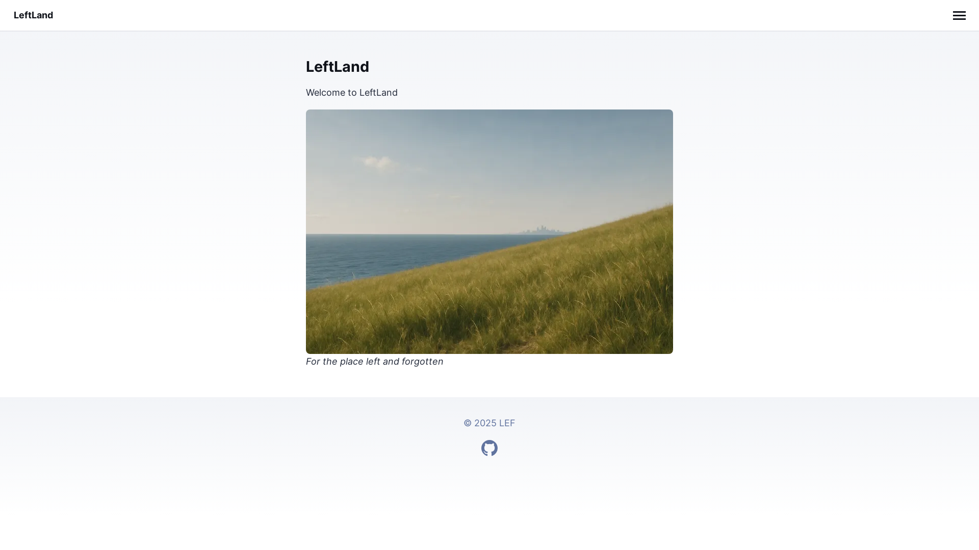website screenshot of https://leftland.cc/