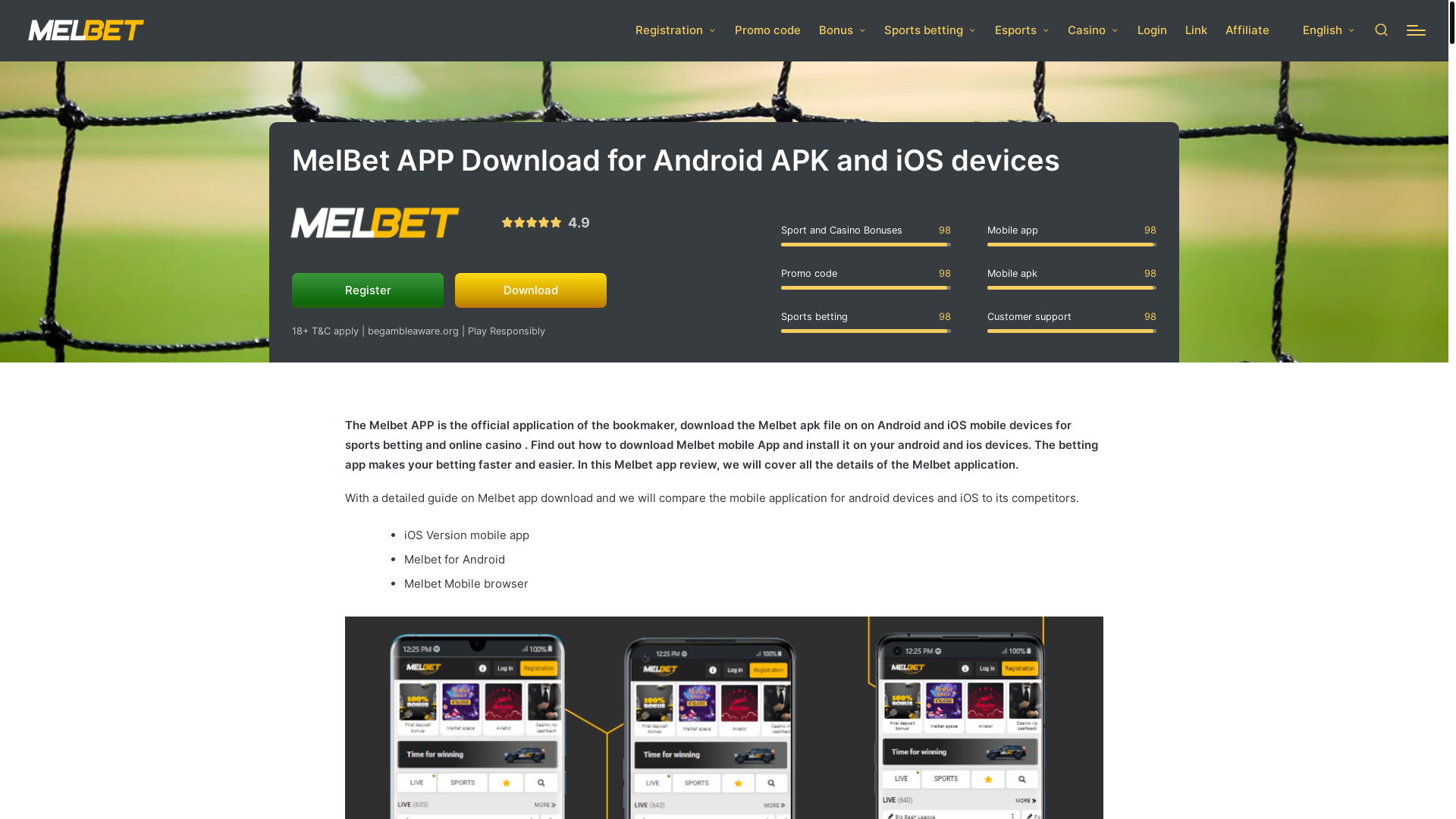 website screenshot of https://melbetdownloadapk.com/