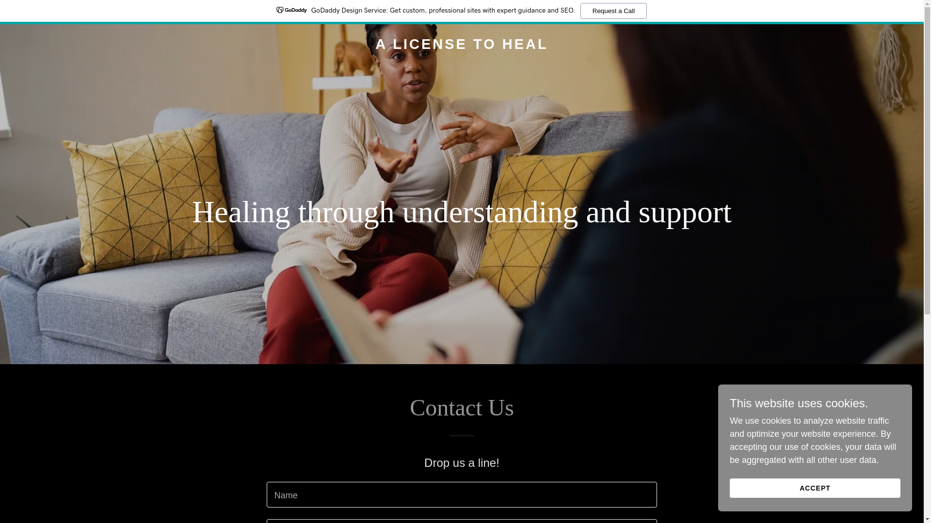 website screenshot of https://alicensetoheal.com/