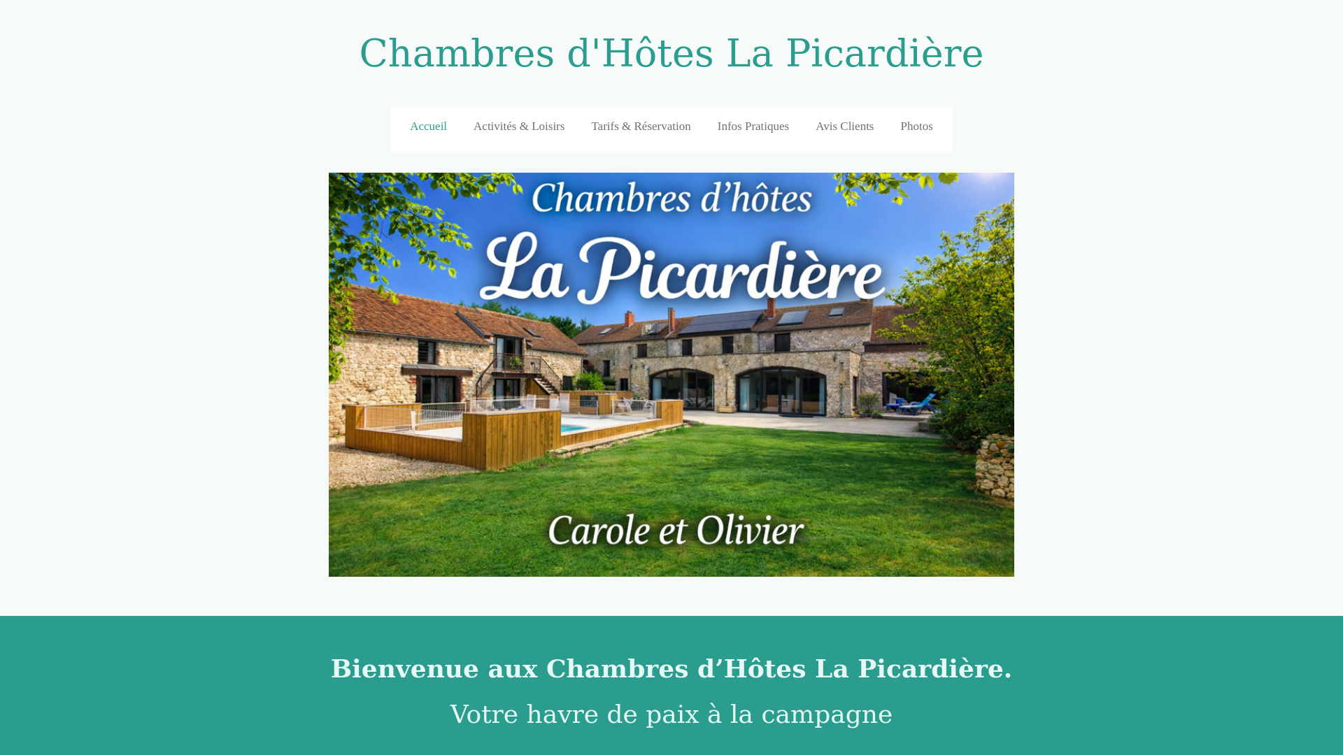 website screenshot of https://chambres-dhotes-la-picardiere.fr