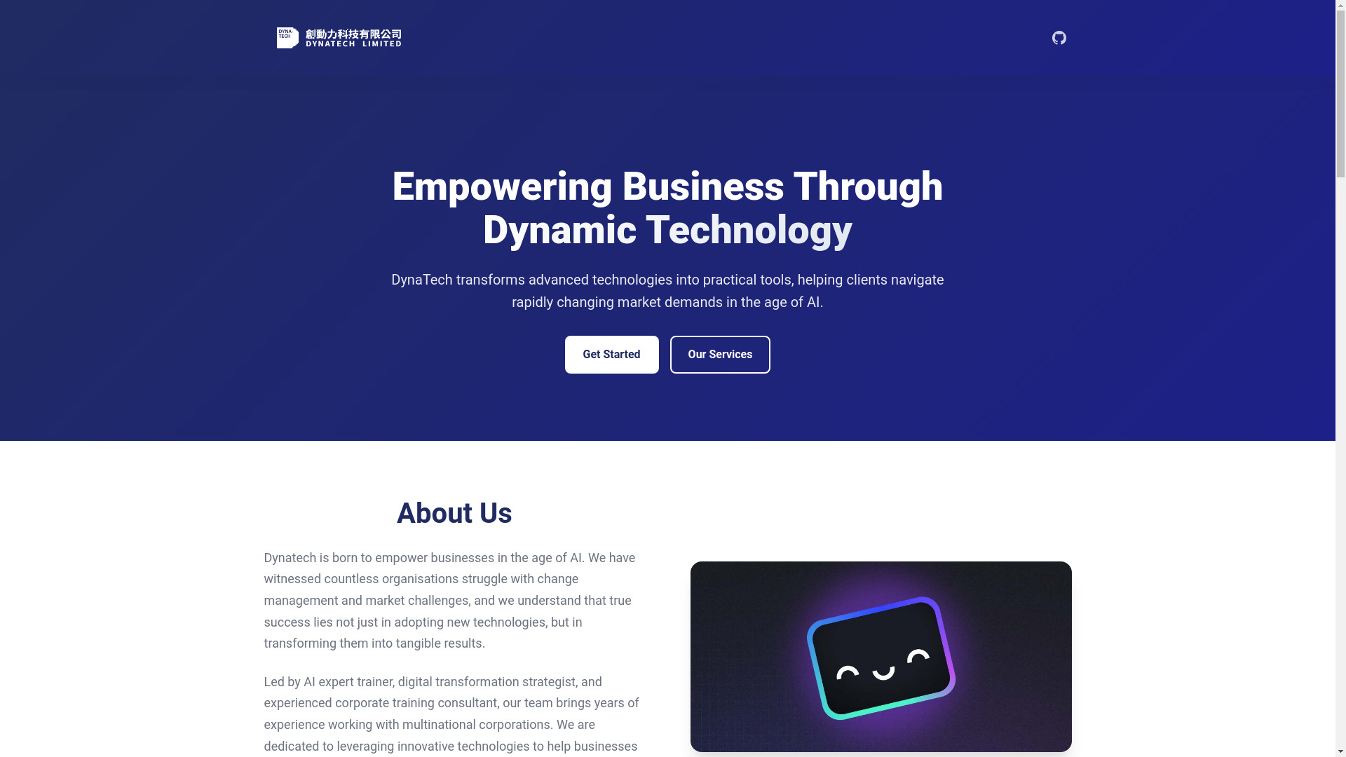 website screenshot of https://dynatech-astro-website.pages.dev/