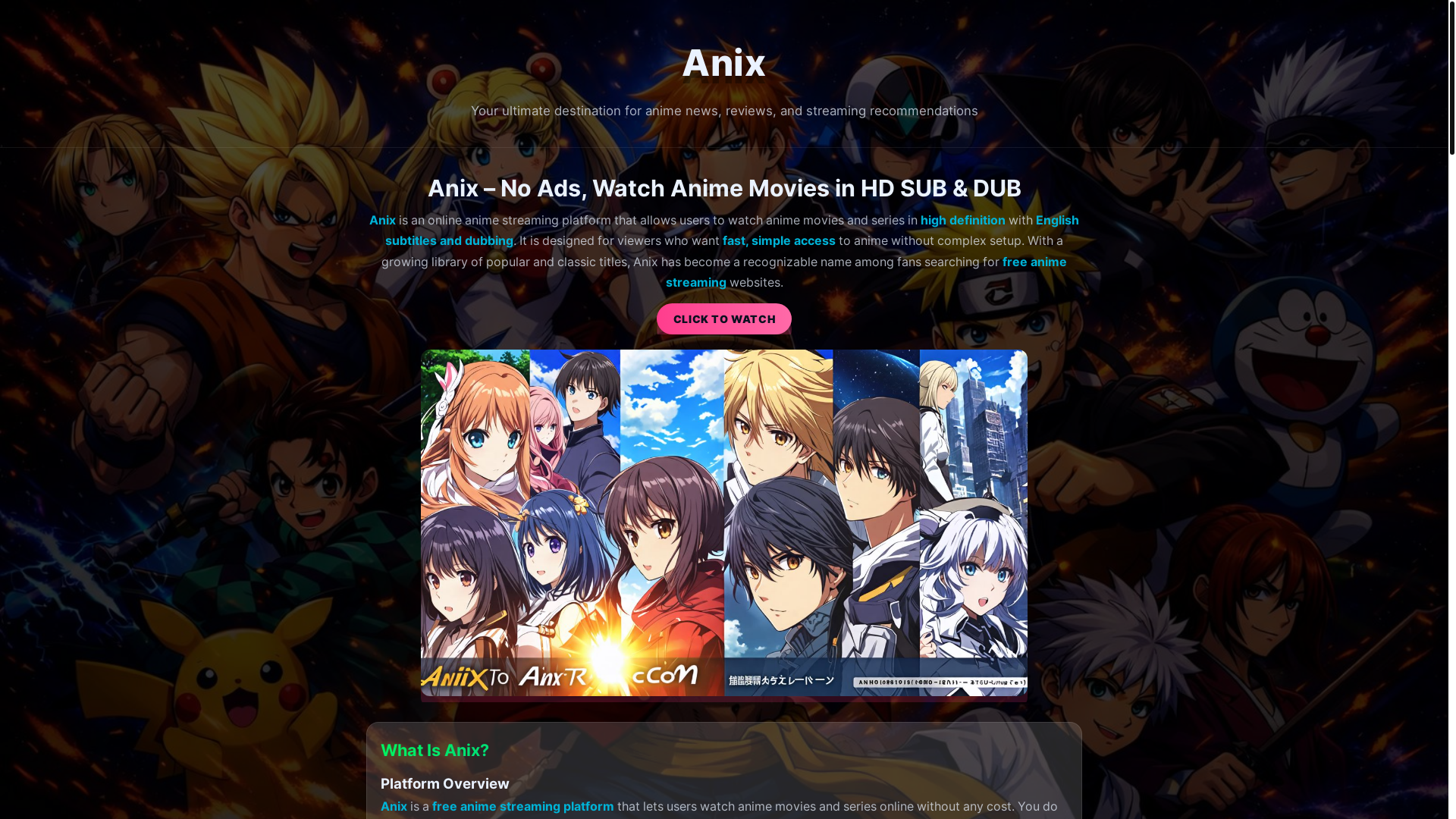 website screenshot of https://aniix.sbs/
