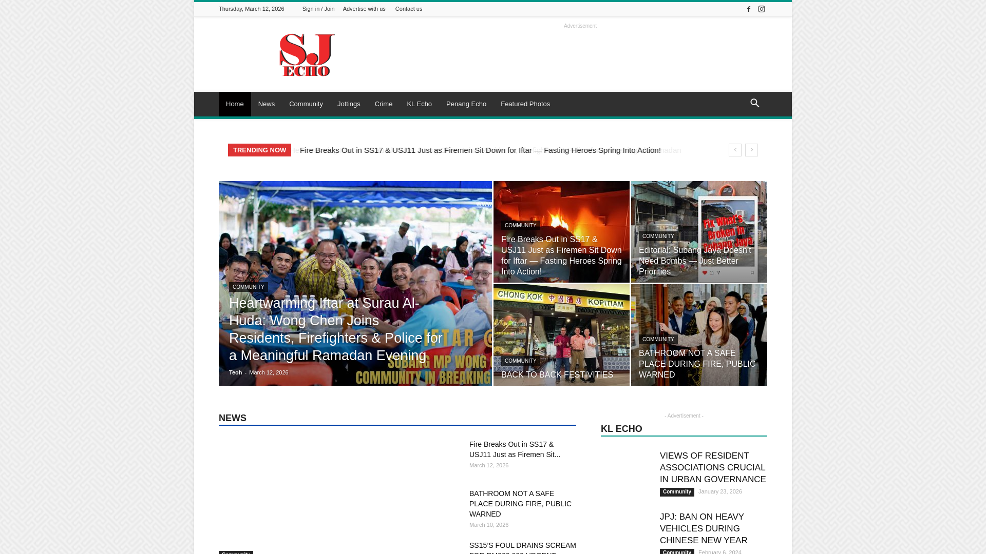 website screenshot of https://sjecho.com.my