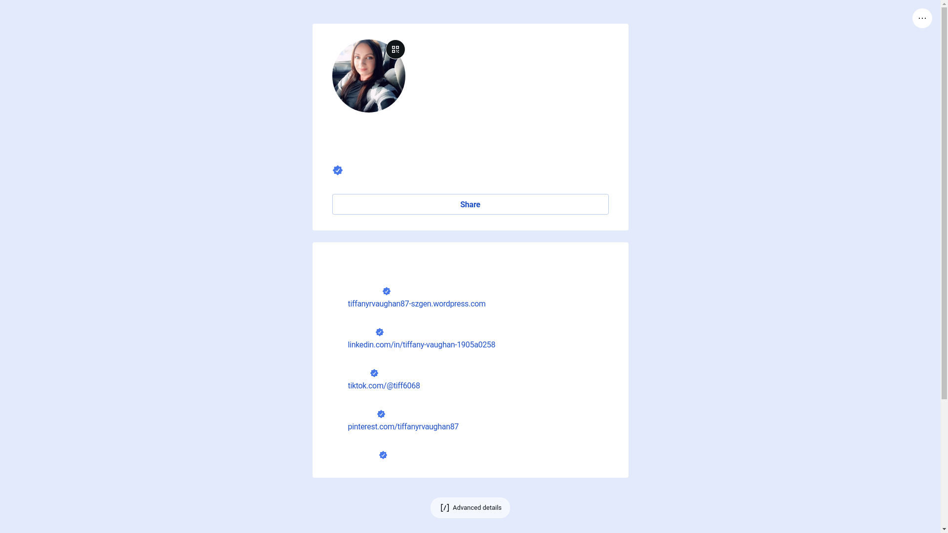 website screenshot of https://tiffanyvaughan.link/