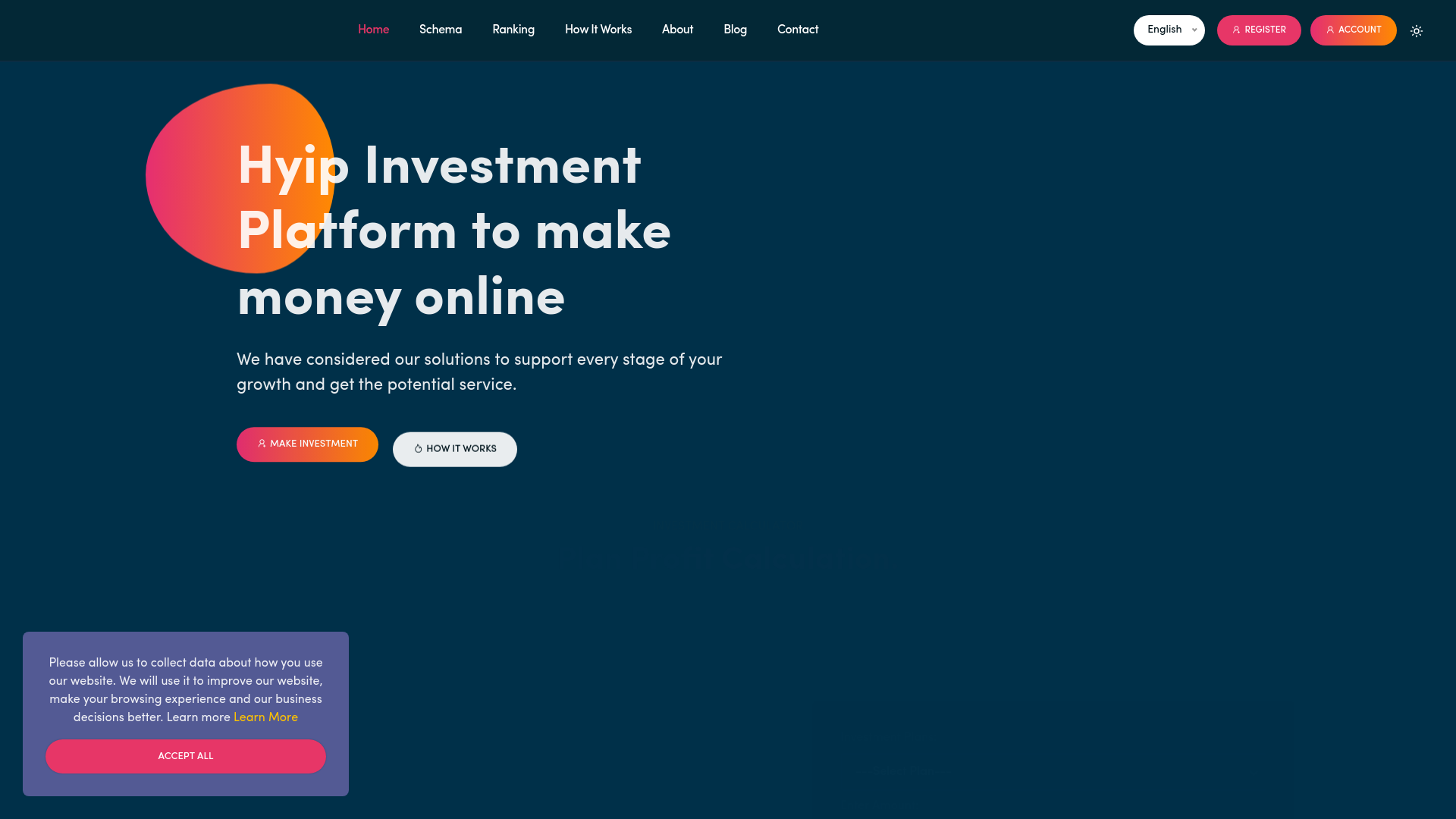 website screenshot of https://investmetaverse.online/