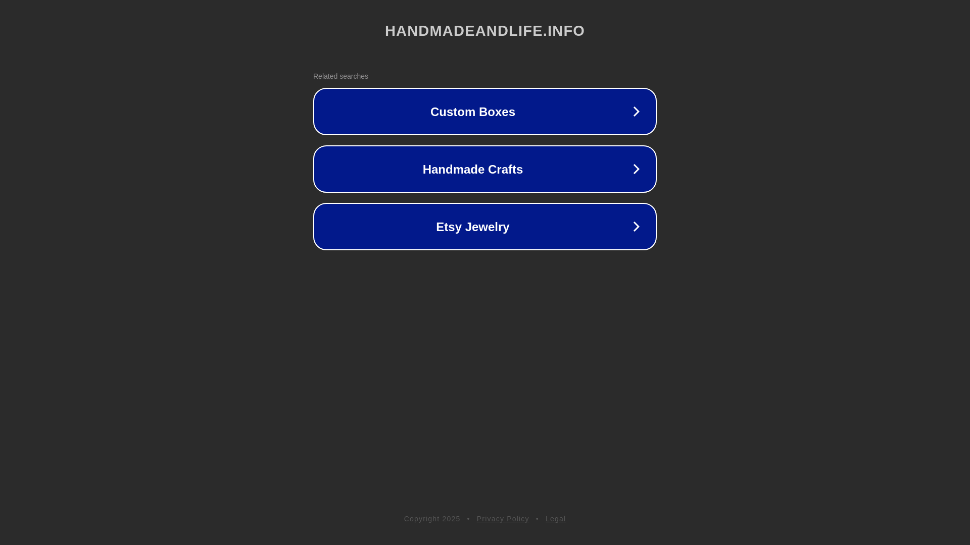 website screenshot of https://handmadeandlife.info/