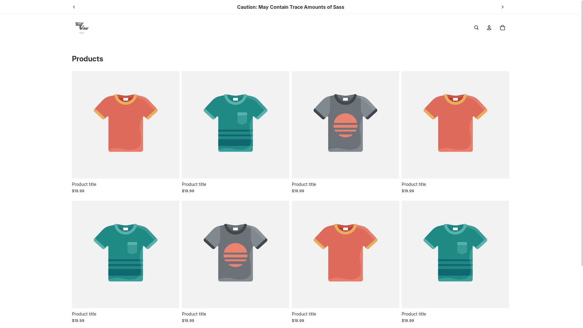 website screenshot of https://wittandsass.store/