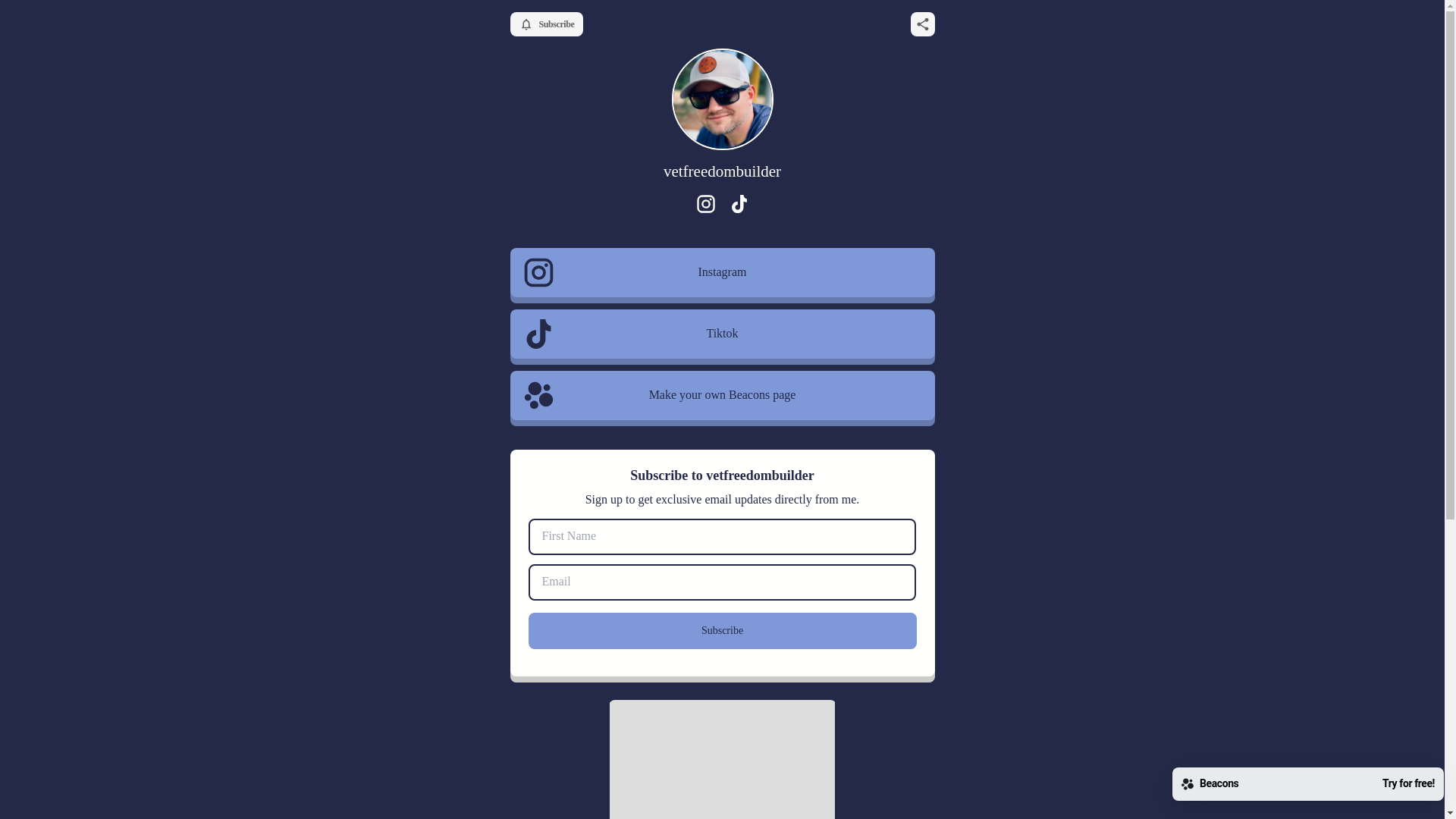 website screenshot of https://vetfreedombuilder.com/