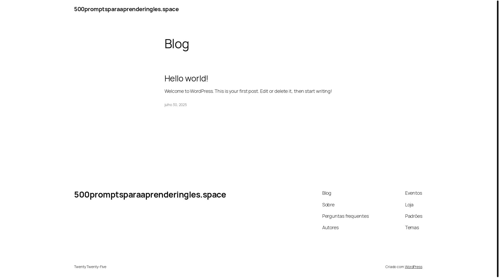 website screenshot of https://500promptsparaaprenderingles.space/