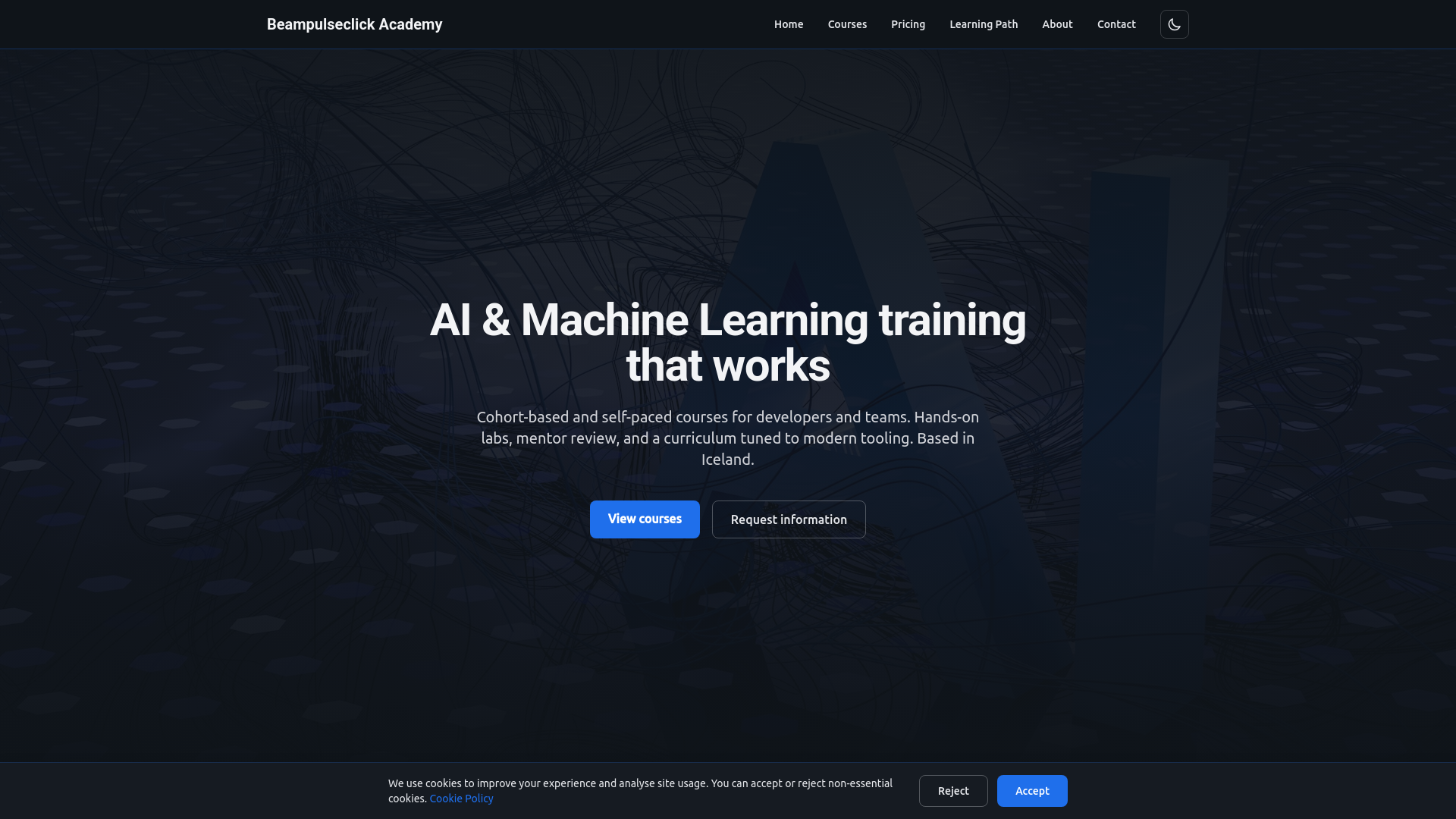 website screenshot of https://beampulseclick.digital/