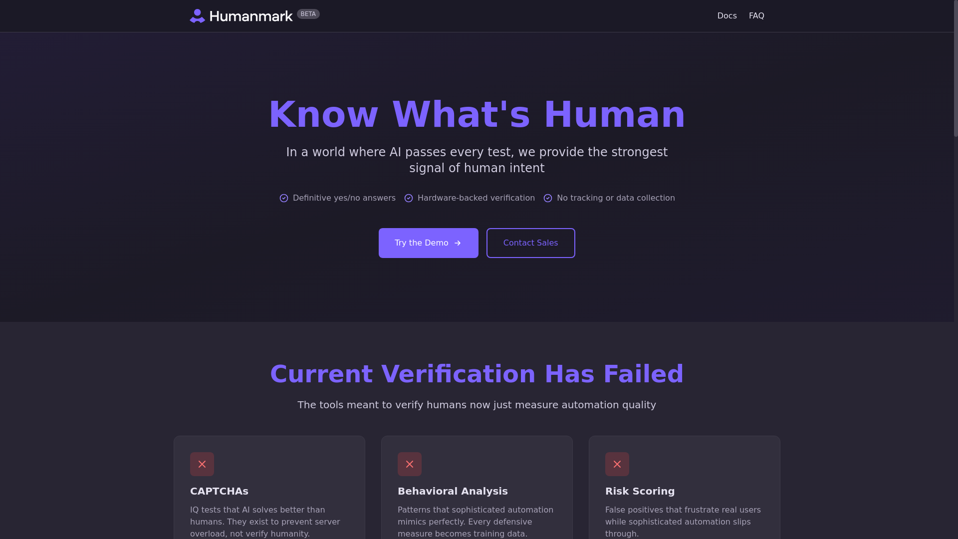 website screenshot of https://humanmark-dev.pages.dev/