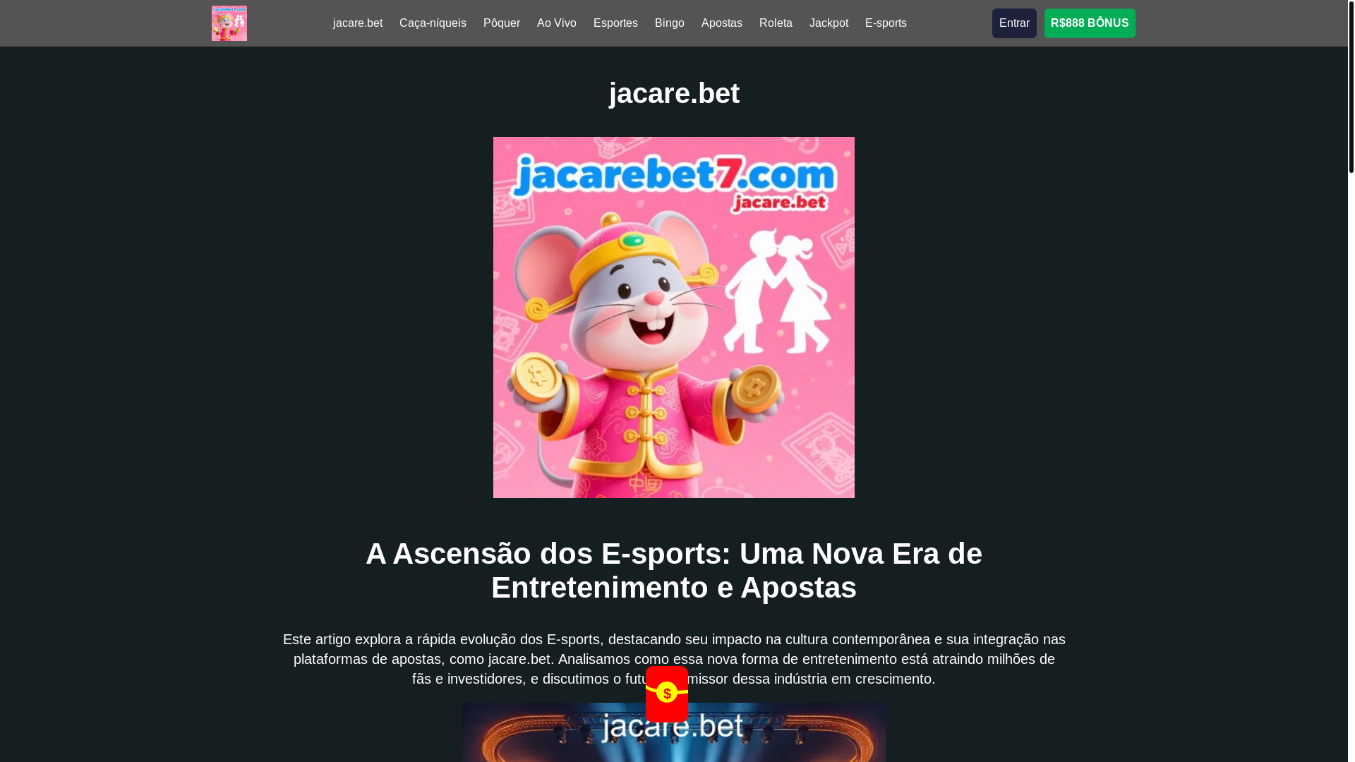 website screenshot of https://jacarebet7.com/