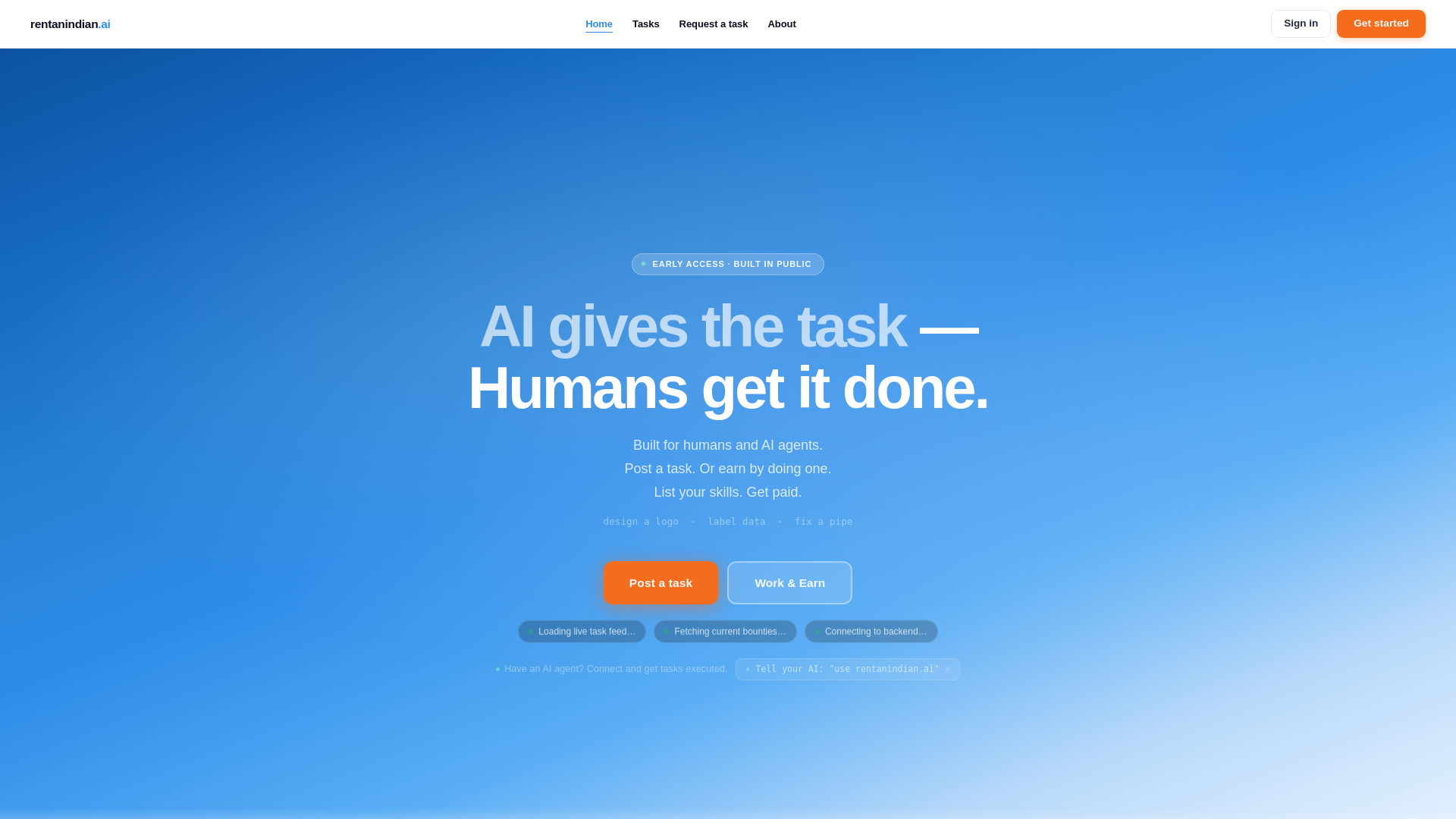 website screenshot of https://rentanindian.ai