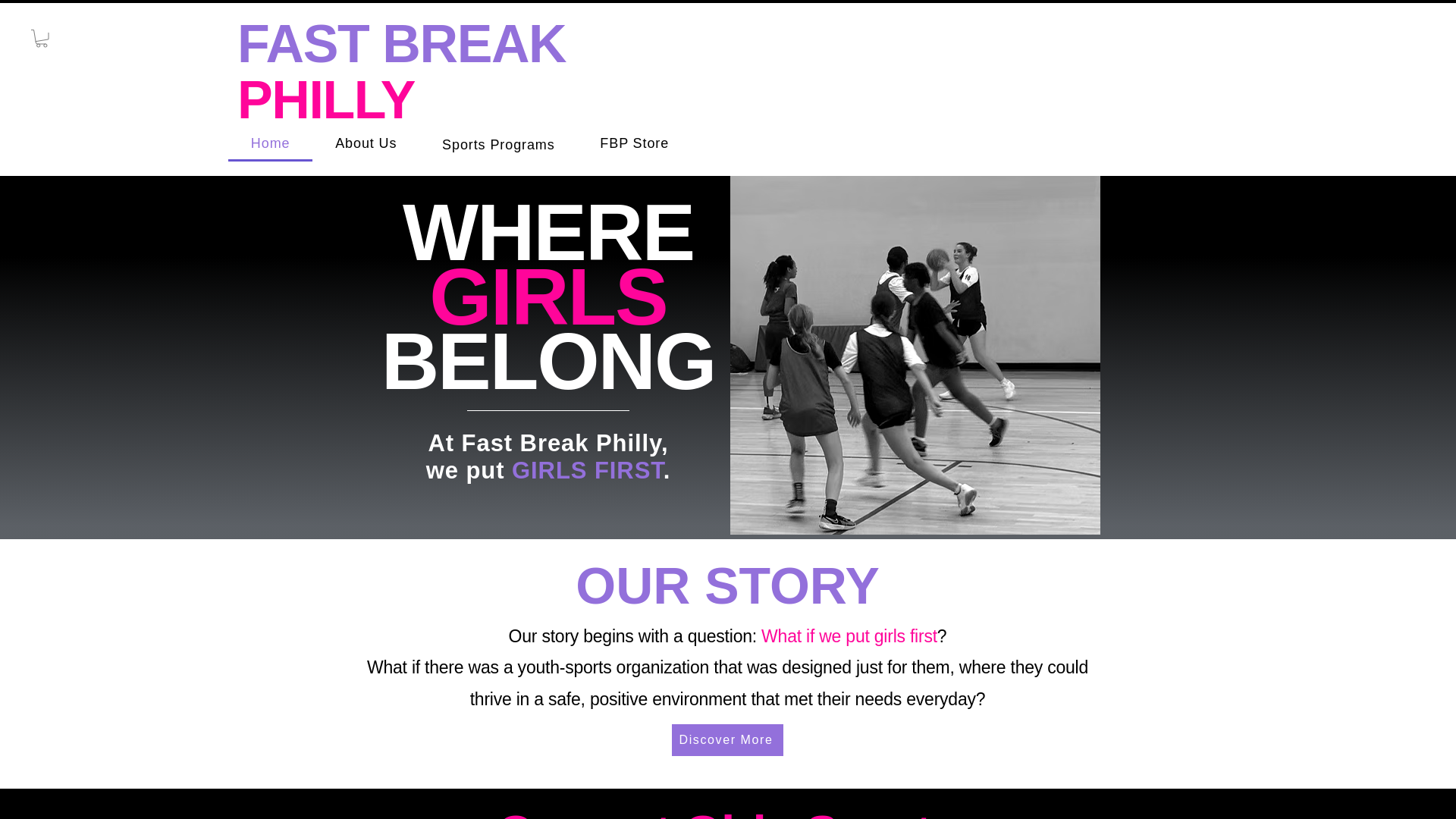 website screenshot of https://girlsbelongfoundation.org/