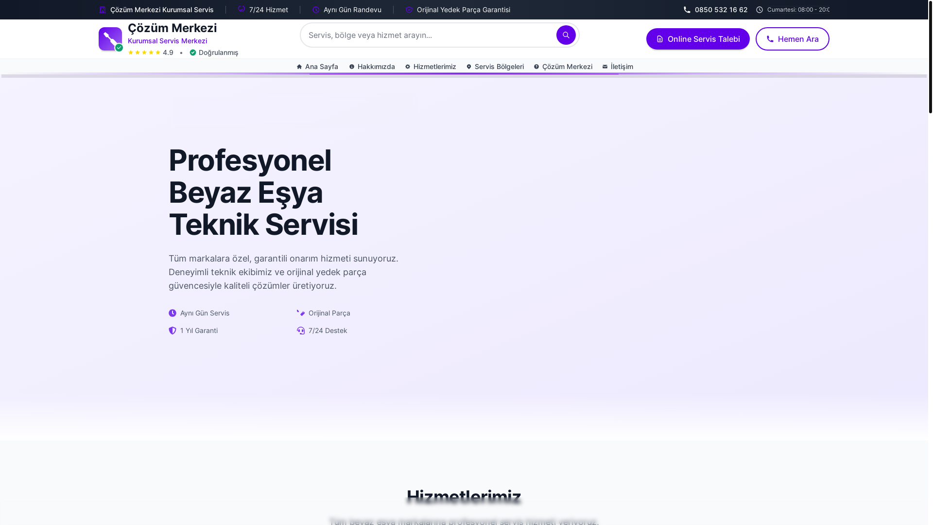 website screenshot of https://www.cozummerkezi.net.tr