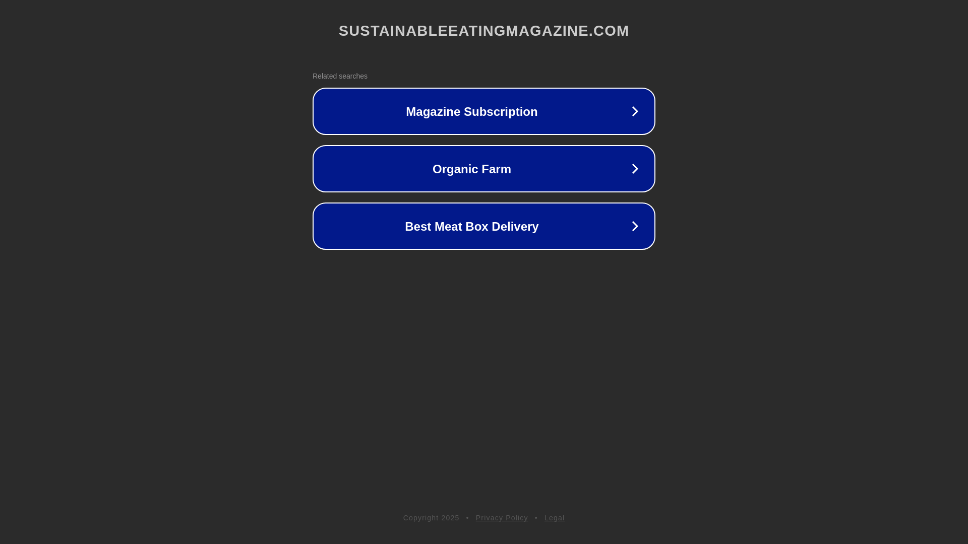 website screenshot of https://sustainableeatingmagazine.com/