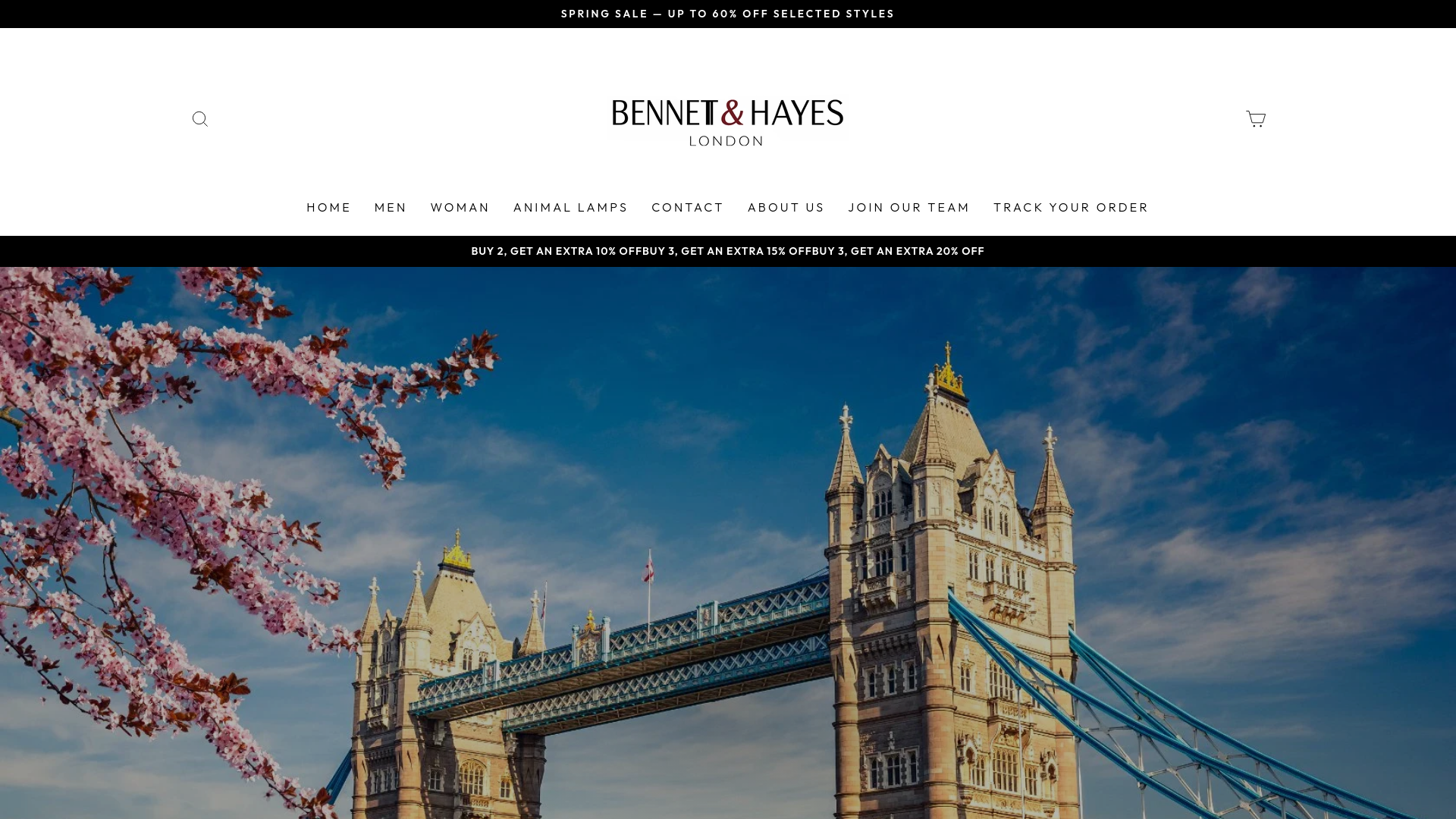 website screenshot of https://www.bennettandhayes.com/