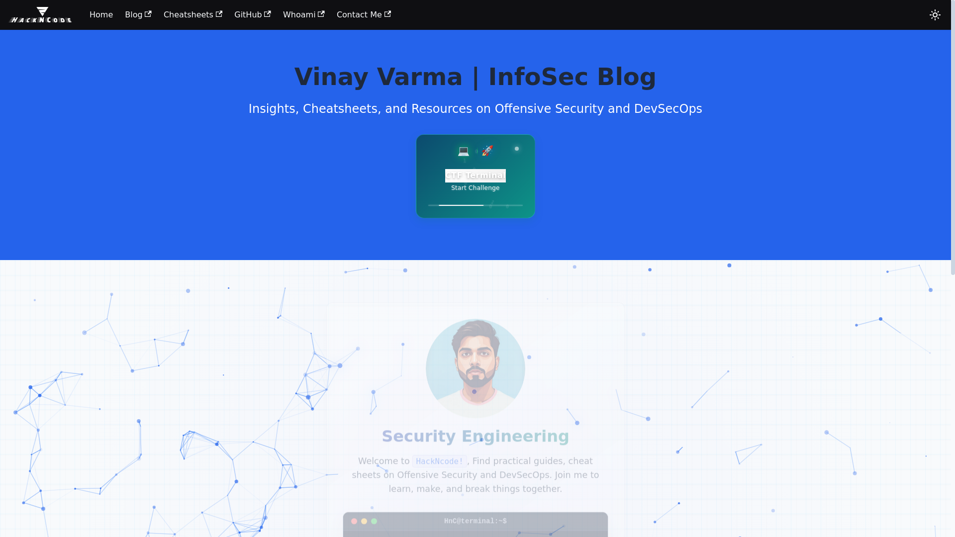 website screenshot of https://hackncode.pages.dev/