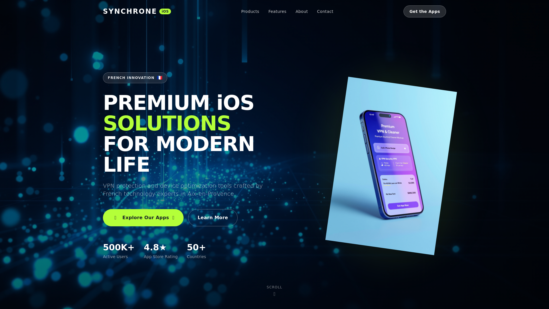 website screenshot of https://synchro-ne.com/