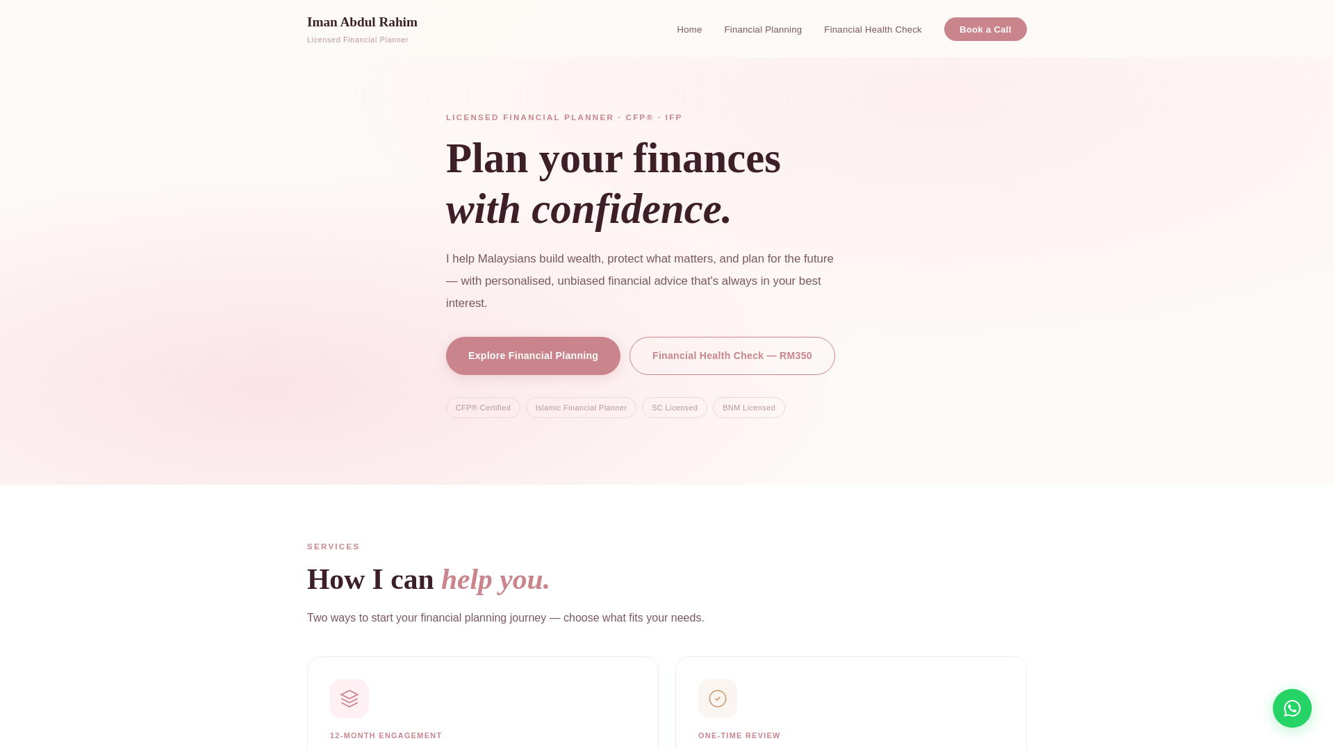 website screenshot of https://iman-financial.pages.dev/