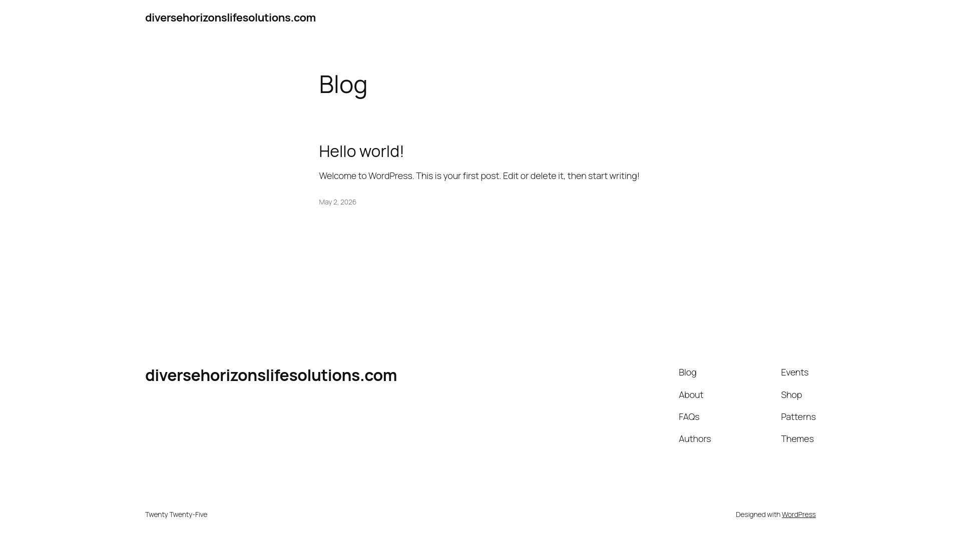 website screenshot of https://diversehorizonslifesolutions.com/