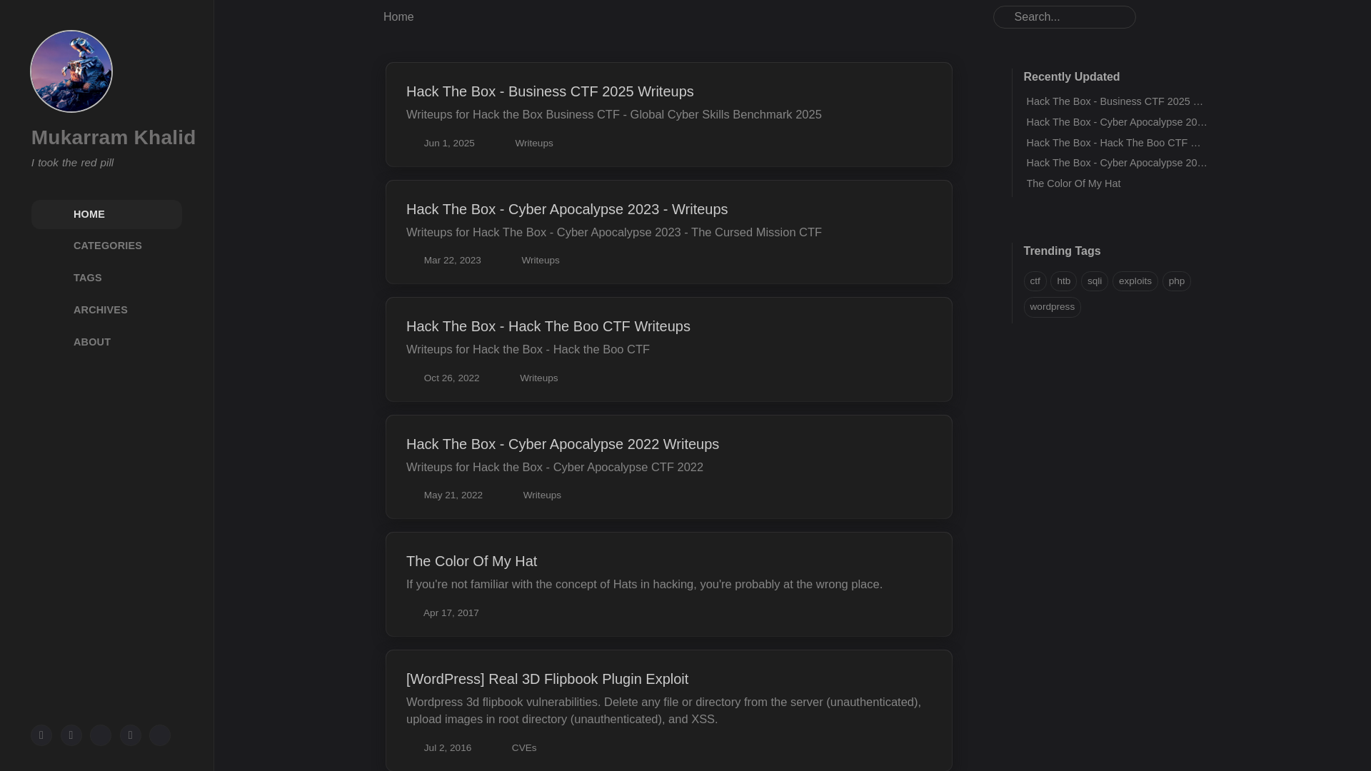 website screenshot of https://mukarramkhalid.pages.dev/