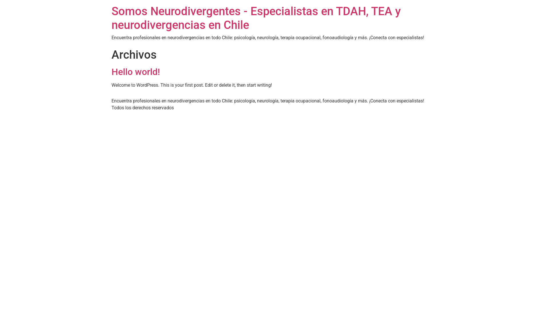 website screenshot of https://somosneurodivergentes.cl/