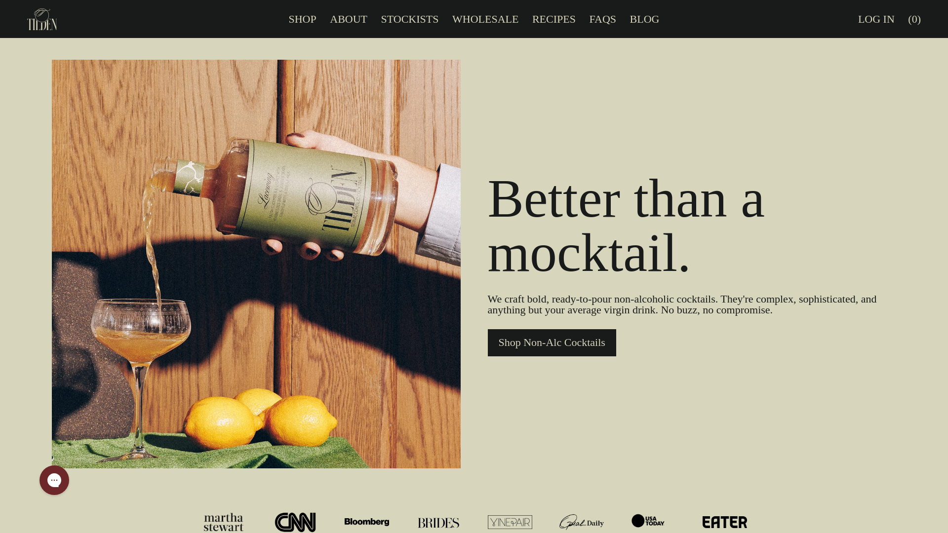 website screenshot of https://www.drinktilden.com