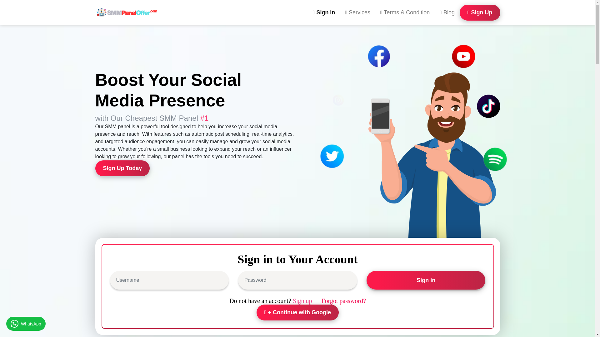 website screenshot of https://smmpaneloffer.com/