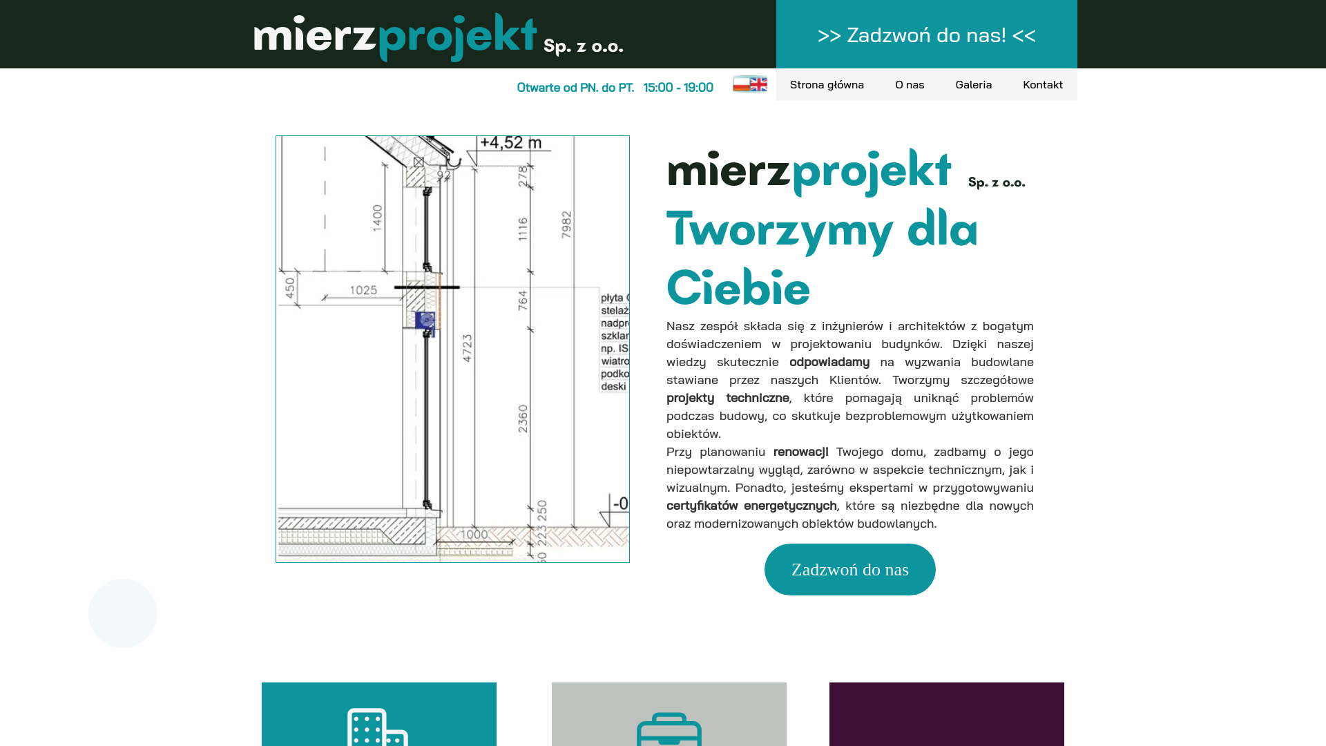 website screenshot of https://mierzprojekt.pl