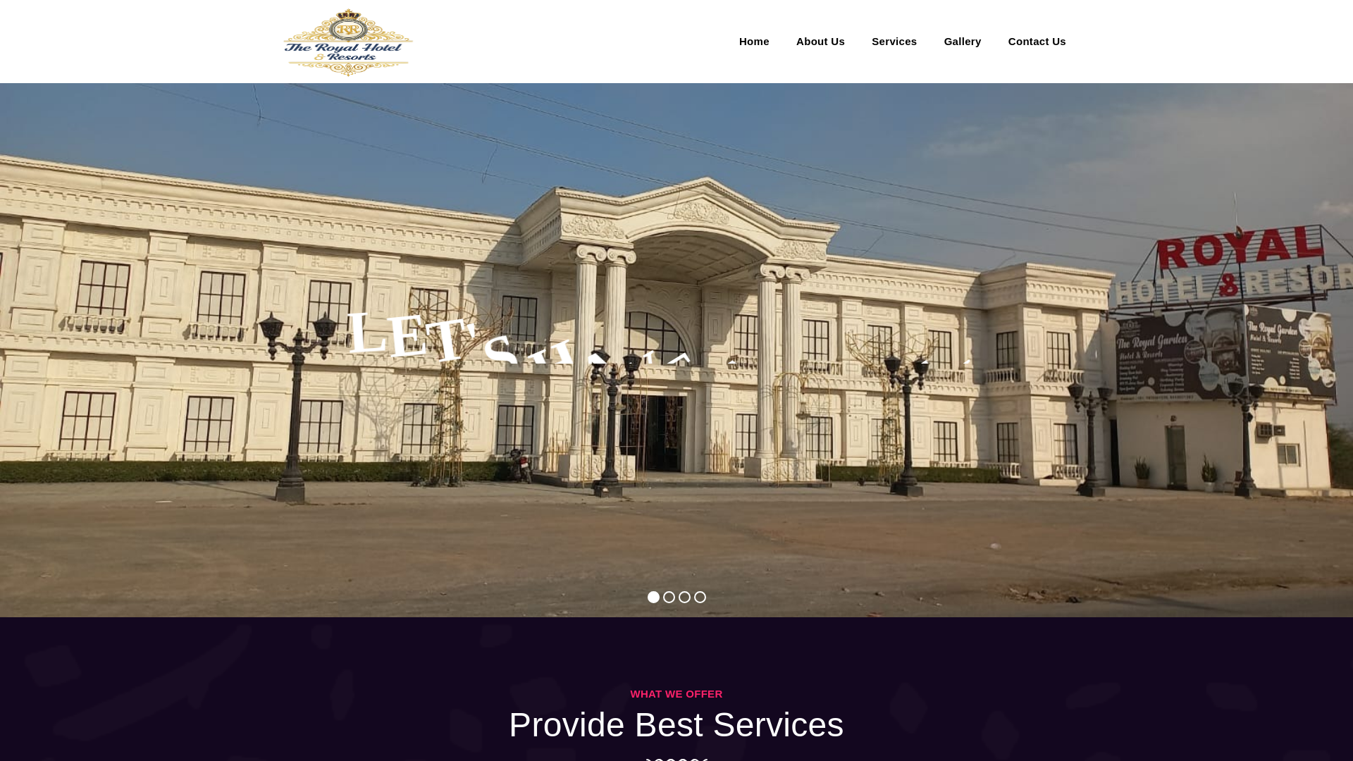 website screenshot of https://theroyalhotelandresorts.com