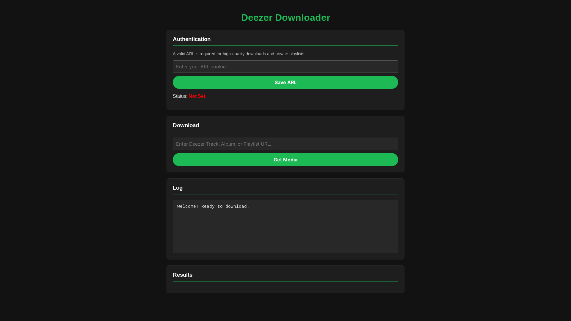 website screenshot of https://deemix-web.pages.dev/