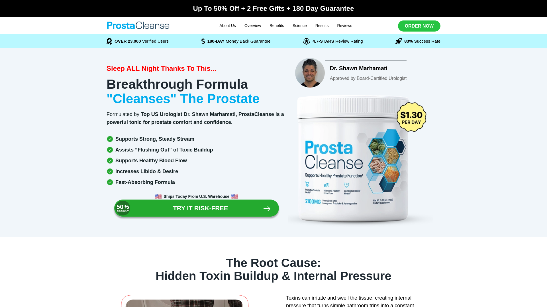 website screenshot of https://prostacleanseshop.online