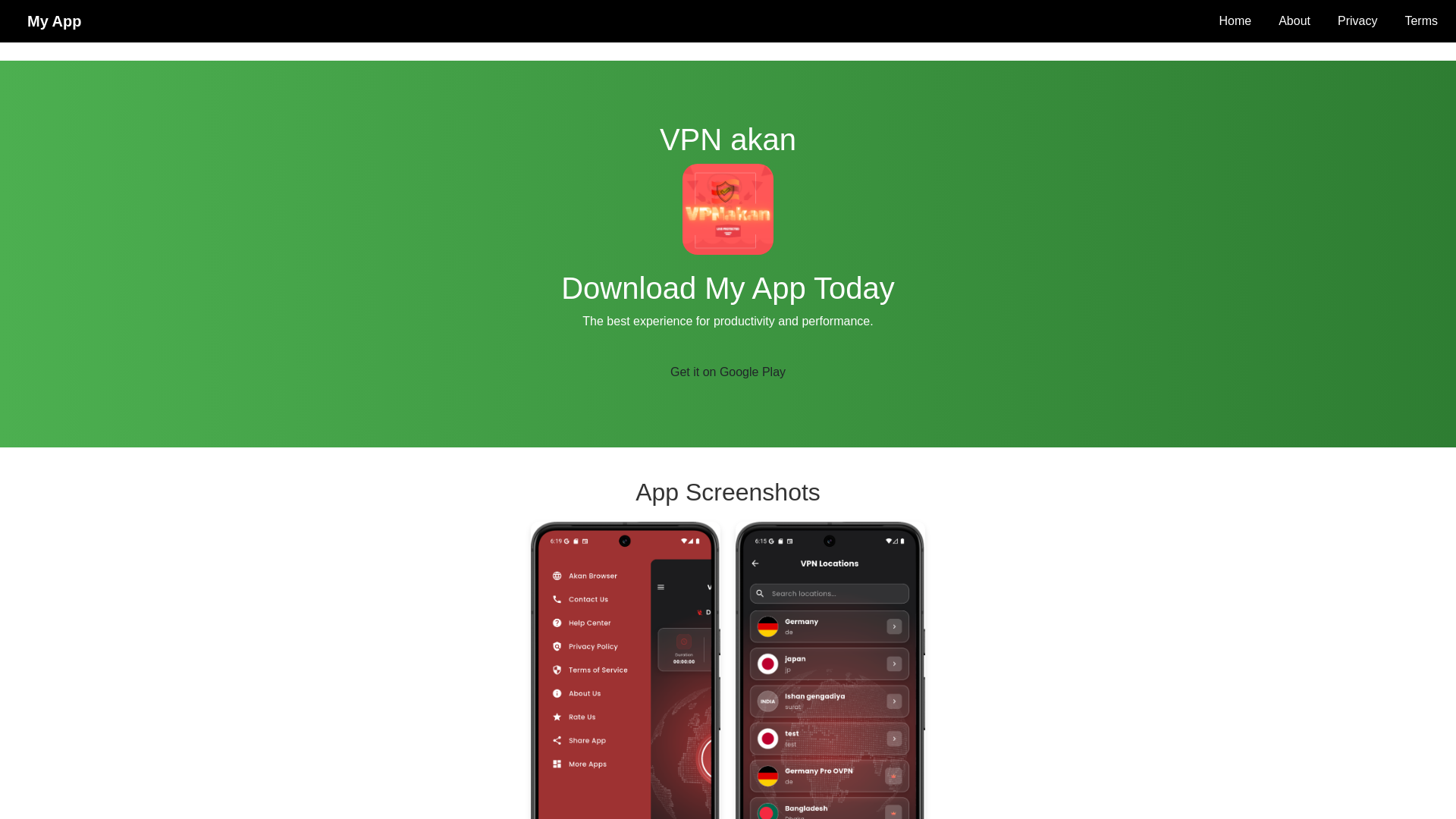 website screenshot of https://vpnakan.online/