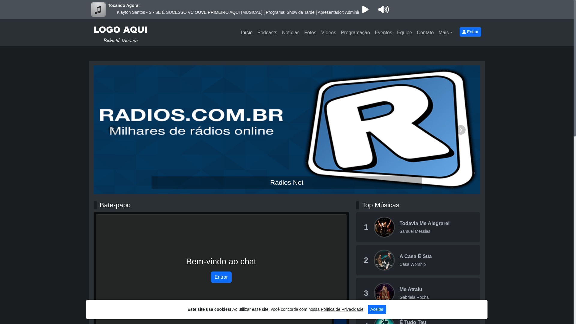website screenshot of https://radiojusticagospel.com.br/
