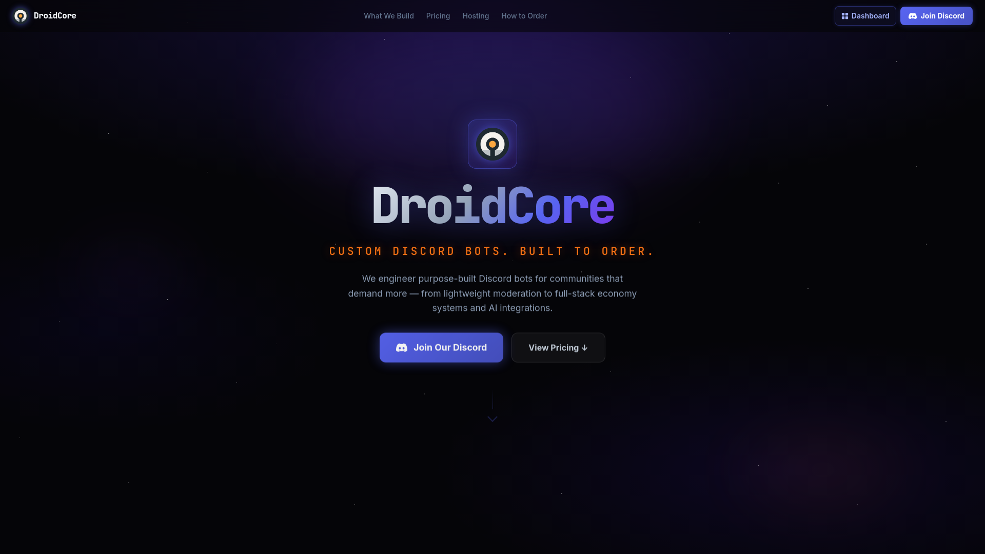 website screenshot of https://droidcore.co.uk/
