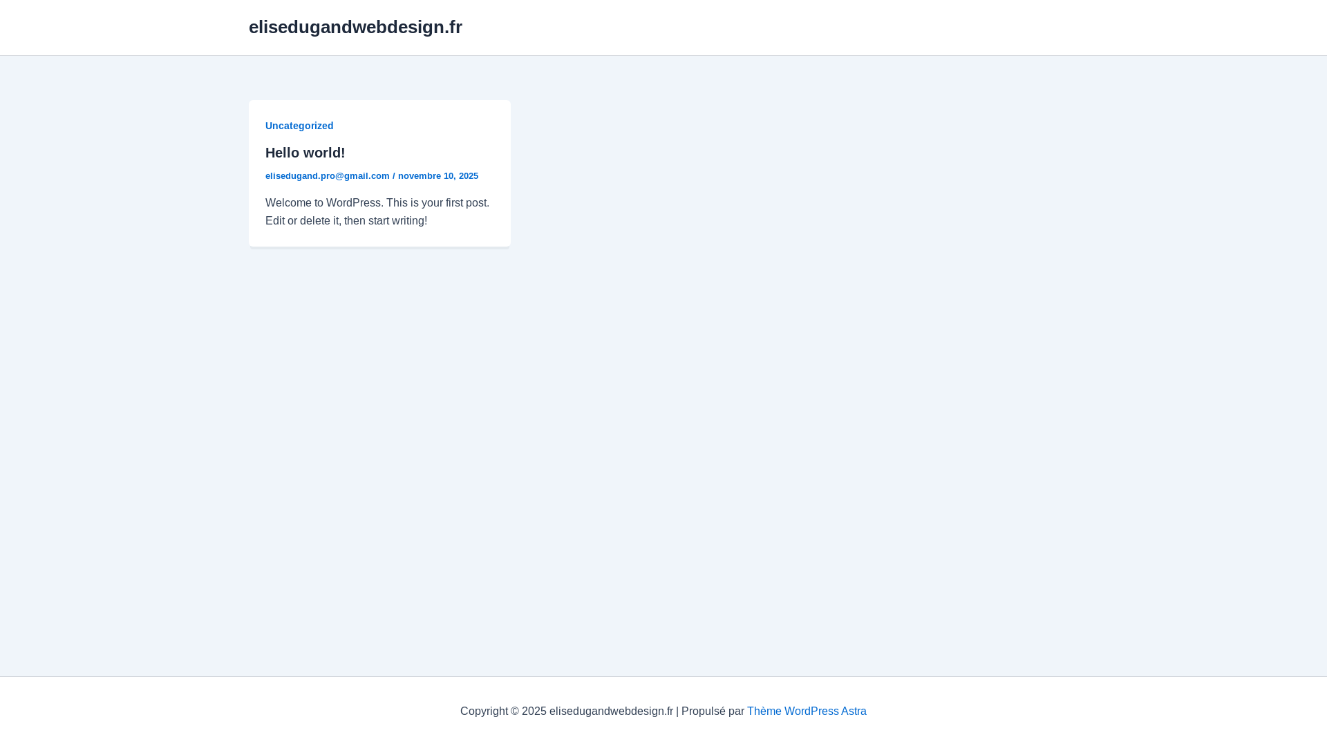 website screenshot of https://elisedugandwebdesign.fr/