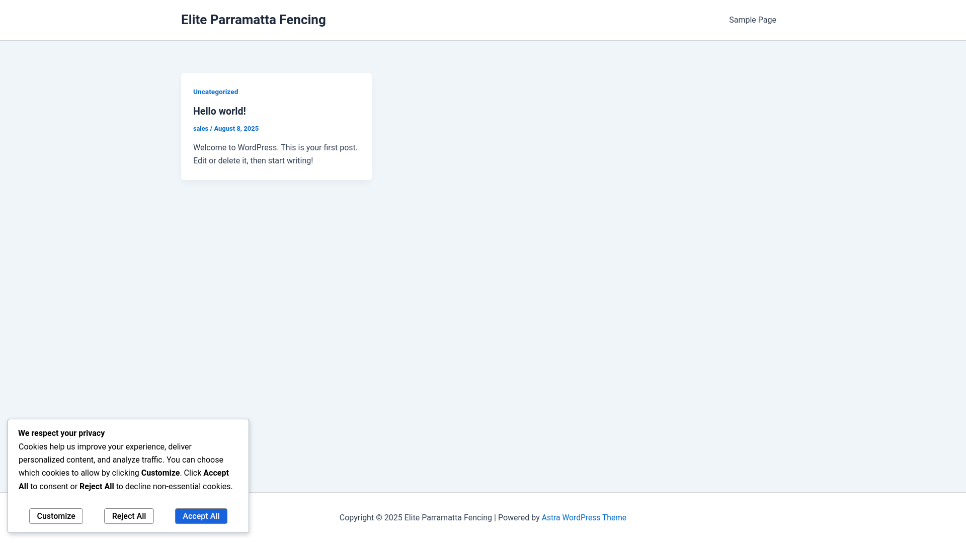 website screenshot of https://parramattafencing.au/