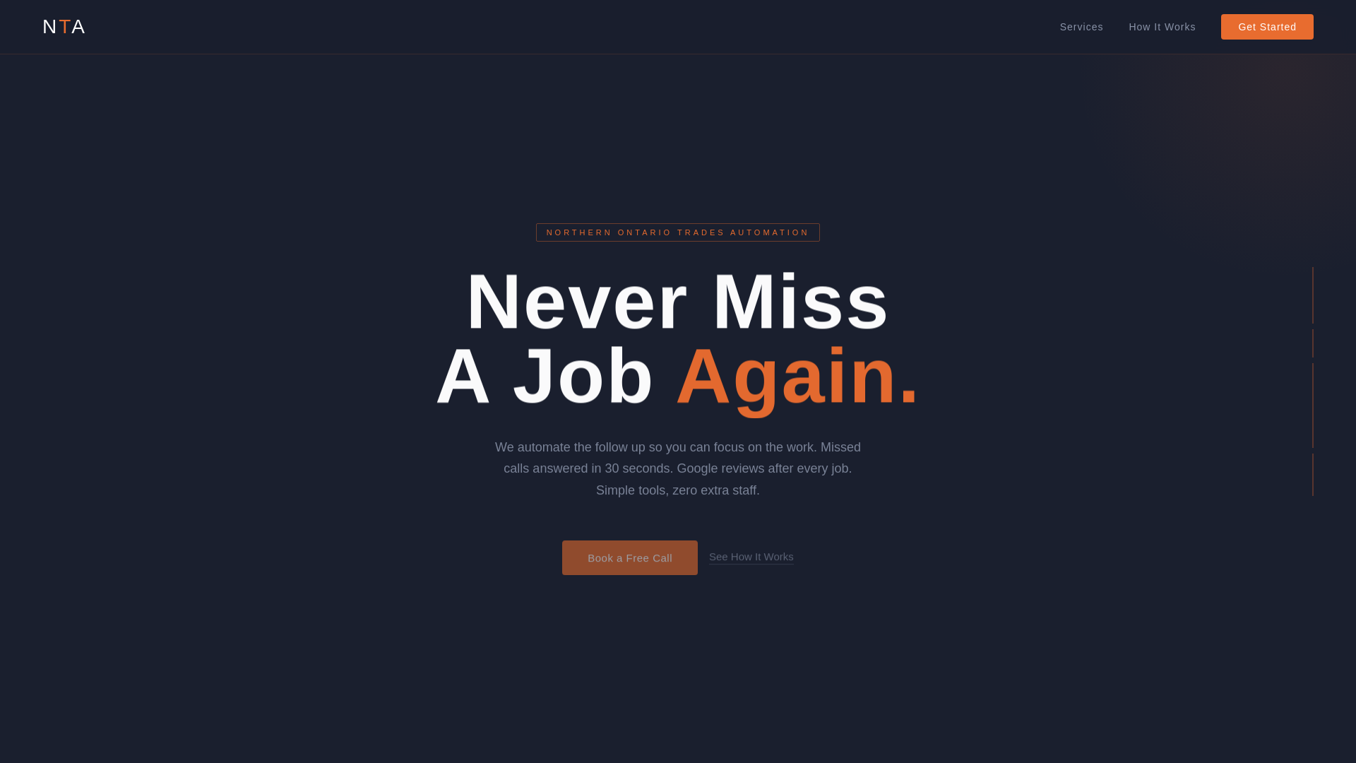 website screenshot of https://northerntradesautomations.ca/