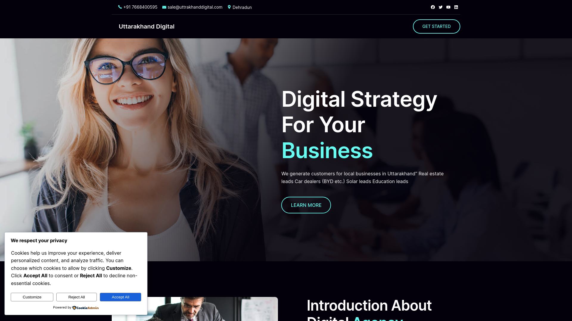 website screenshot of https://uttrakhanddigital.com