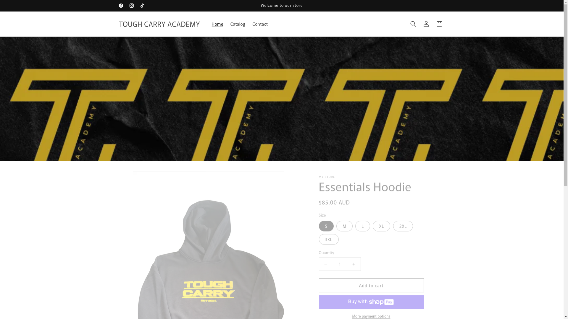 website screenshot of https://toughcarryacademy.com/