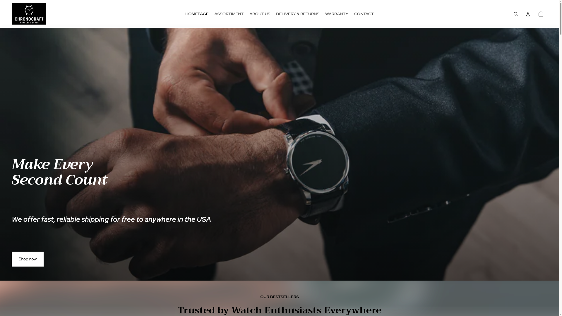 website screenshot of https://chronocraft.us/