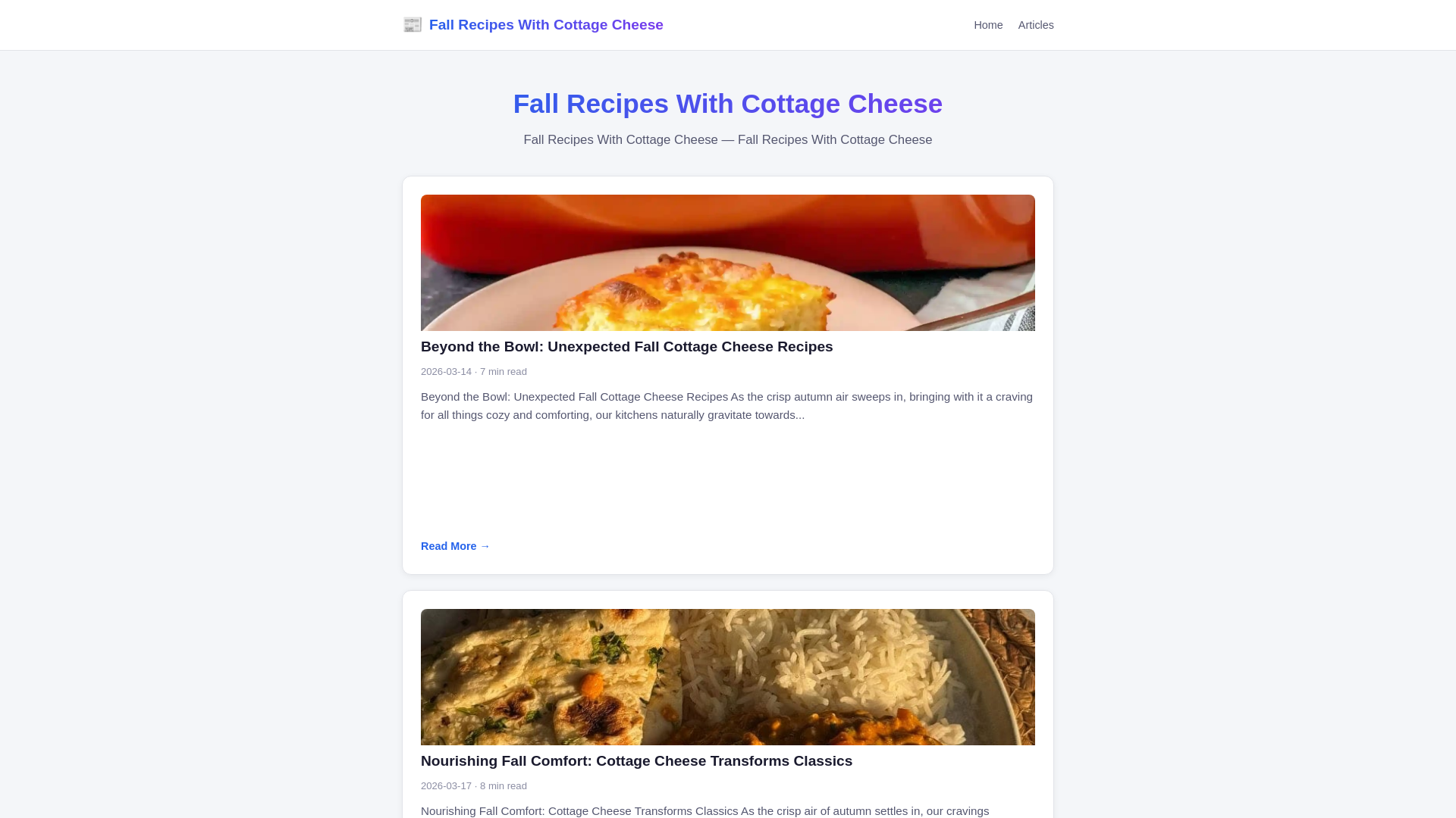 website screenshot of https://fall-recipes-with-cottage-cheese.pages.dev/