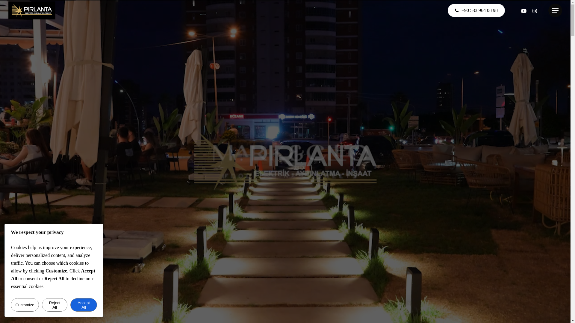 website screenshot of https://pirlantaelektrik.com.tr/
