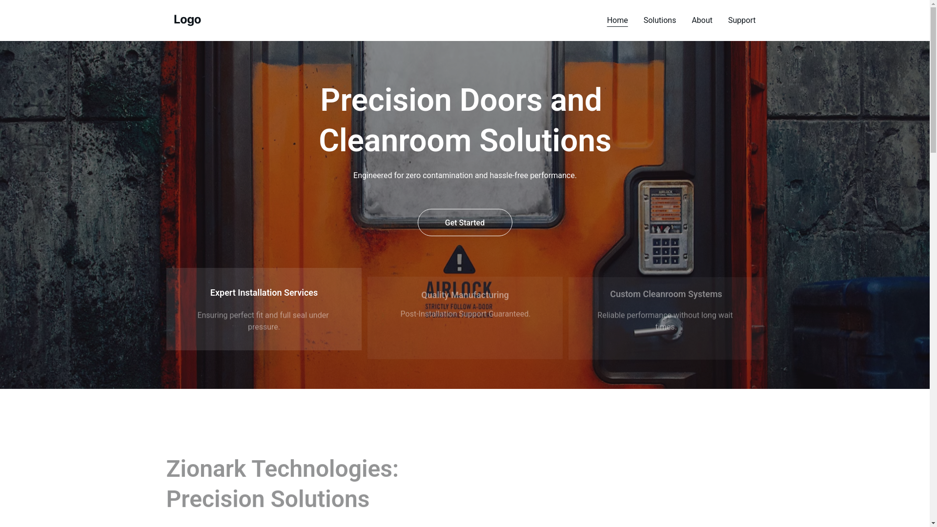 website screenshot of https://zionarktech.com/