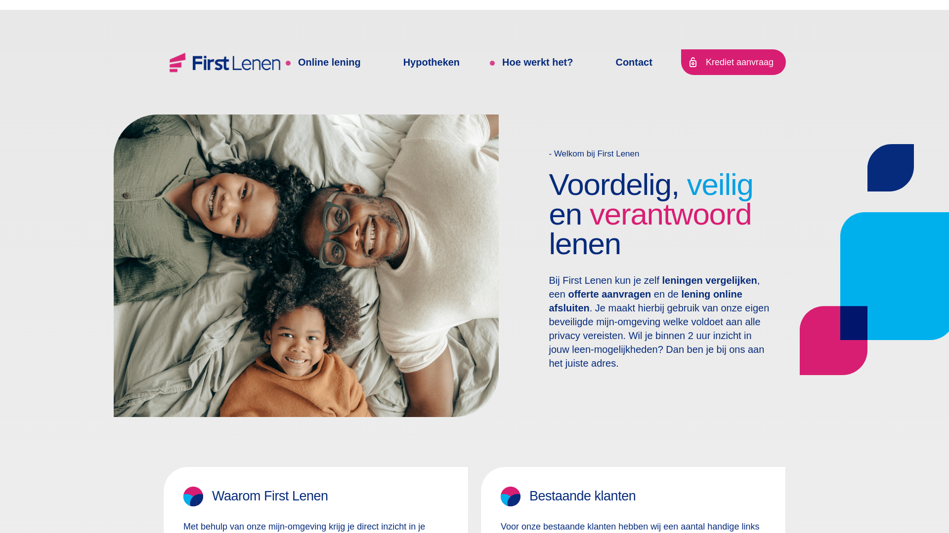 website screenshot of https://firstlenen.com/