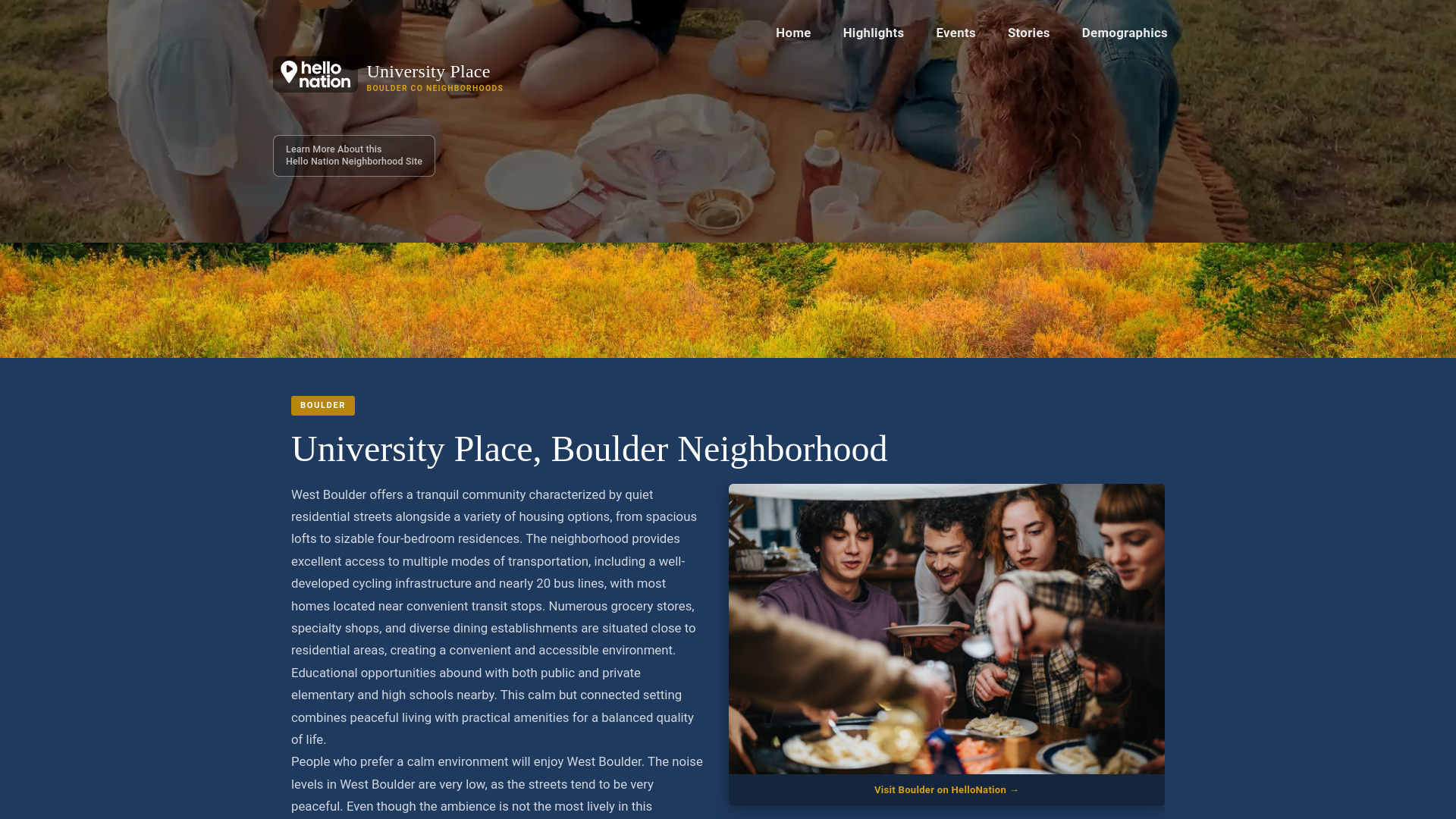 website screenshot of https://universityplaceboulderneighborhood.org/