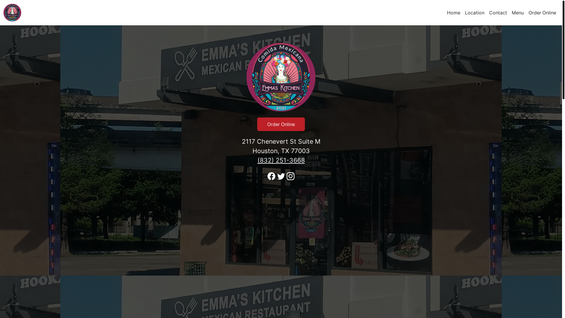website screenshot of https://emmaskitchentx.com/